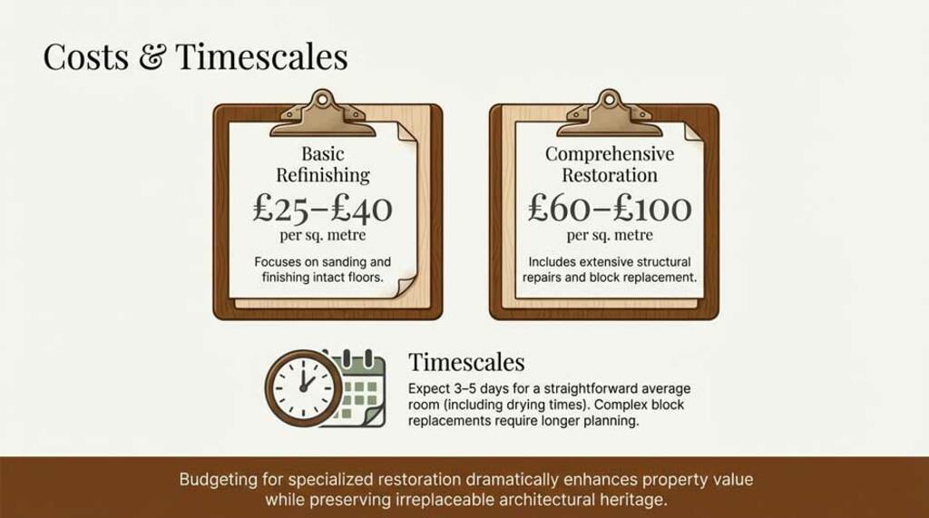 Costs and timescales for parquet restoration Costs and timescales for parquet restoration