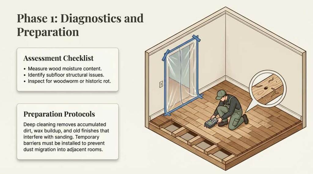 Sanding your parquet flooring - diagnostics and preparation Sanding your parquet flooring - diagnostics and preparation