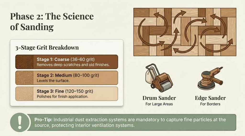 Sanding your parquet flooring Sanding your parquet flooring